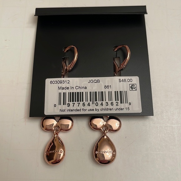 Givenchy Rose Gold-Tone Crystal Element Linear Drop Earrings; orig. $48 - Picture 3 of 5